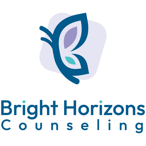 The image features the logo for Bright Horizons Counseling Service, a Stafford Technologies customer. The design includes a stylized butterfly in soft pastel colors, symbolizing transformation and hope, alongside elegant blue text. It reflects the organization's mission to provide a supportive space where individuals can overcome obstacles and achieve empowerment to live their best lives.