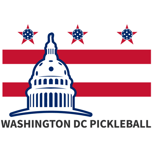 The image features the logo for Washington DC Pickleball, a Stafford Technologies customer. The design prominently showcases the U.S. Capitol building in blue and white against a red background, symbolizing the group's connection to Washington, DC. The logo includes three pickleball icons, reflecting the group's mission to raise awareness and encourage active participation in the sport within the DC community.